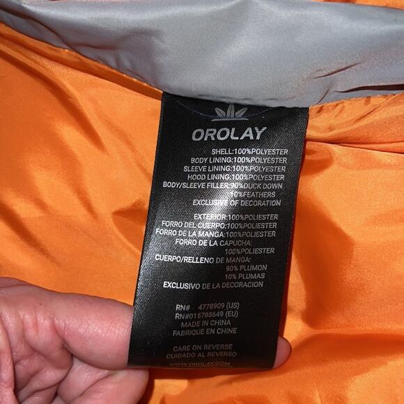 OROLAY 092 Universe Classics Women's Thickened Down Jacket Gray Size Large New - Picture 6 of 9